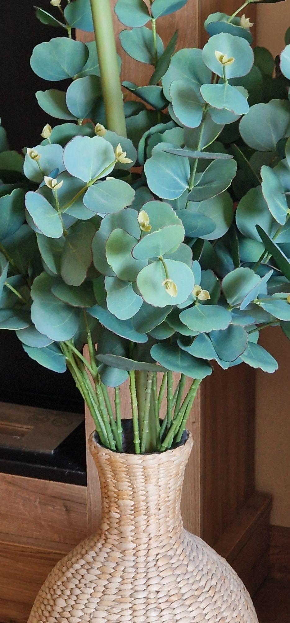 EUKALIPTUS gałązka- silikonowo- gumowy, przepiękny, jak żywy, wys.78cm