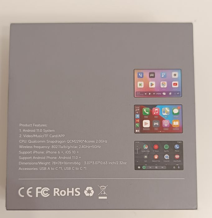 Adaptador Wireless Carlinkit TBox Basic (Android Auto e CarPlay)