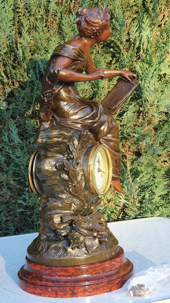 Zegar kominkowy antyk XIXwiek sygnowany August Moreau prezent