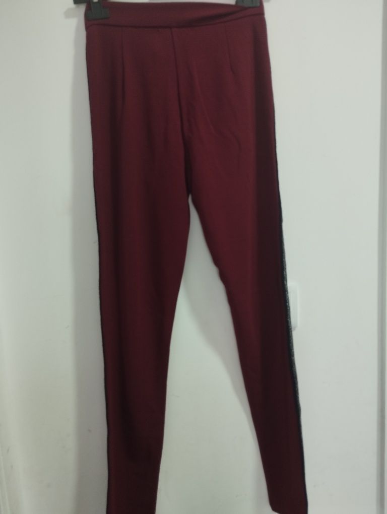 Calças leggins bordeaux novas tamanho S