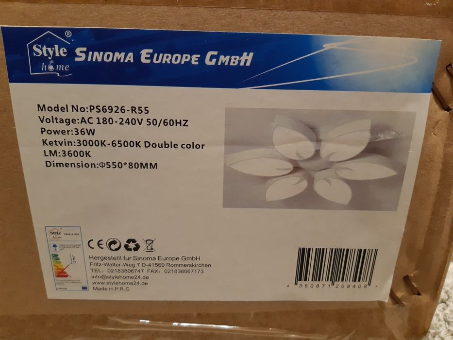 Nowa Lampa Plafon LED z PILOTEM - 55 cm - 36 W