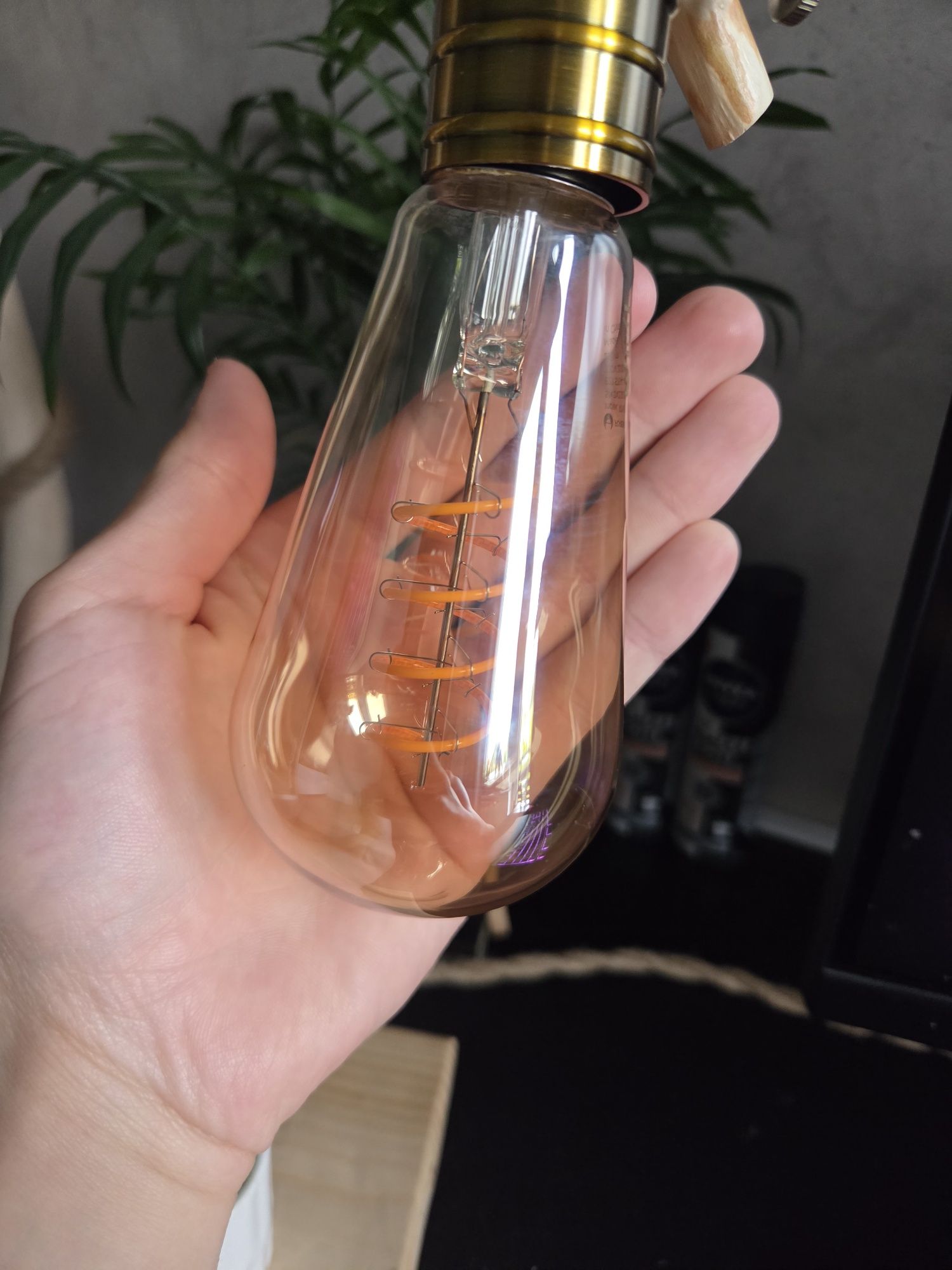 Lampka stołowa handmade z drewna/gałęzi