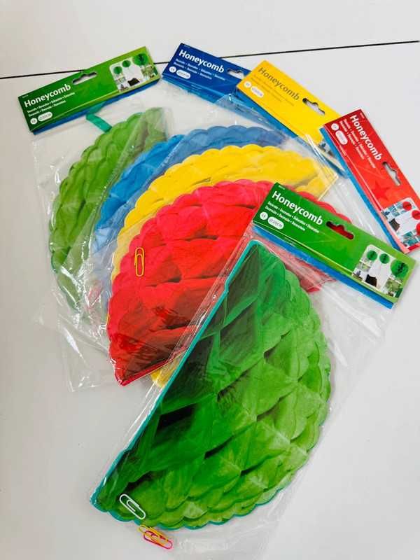 Rozeta papierowa pompon dekoracja kula dekoracyjna 30 cm 5 szt
