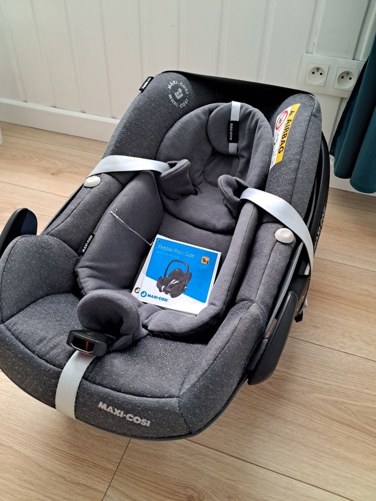 Maxi cosi pebble pro i-size łupina fotelik 0-12 kg ADAC plus adaptery