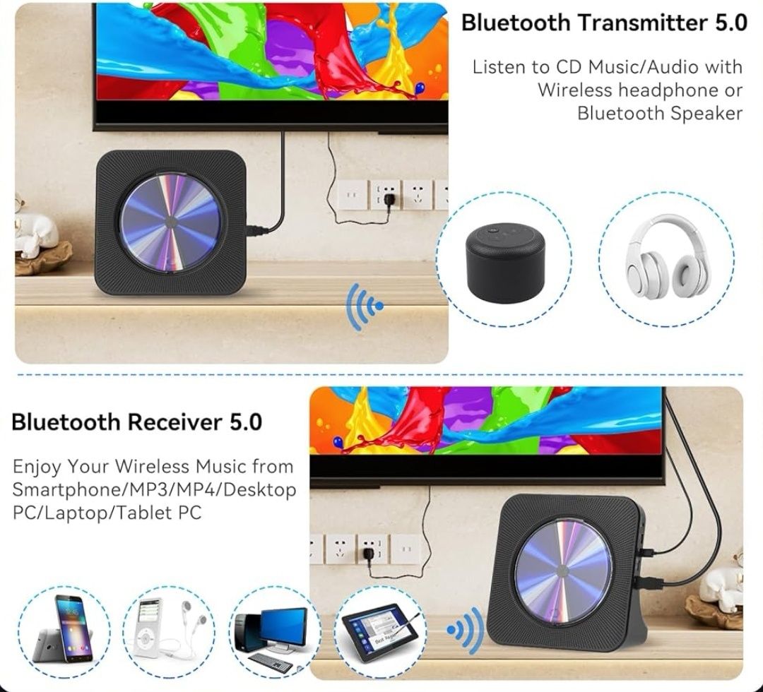 Gueray Odtwarzacz DVD/CD Bluetooth 5.0 FM HDMI USB Nowy!