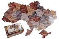 Мапа України двошарова дерев'яна, настінна р. 160*110 см PuzzleOK