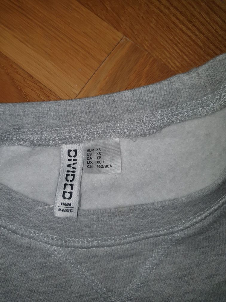 Bezrękawnik dresowy oversize jasnoszary H&M, XS jak nowy