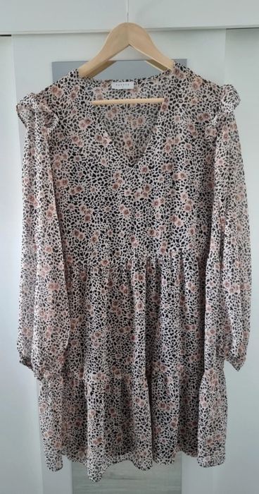 Sukienka lekka z długim rękawkiem 2w1