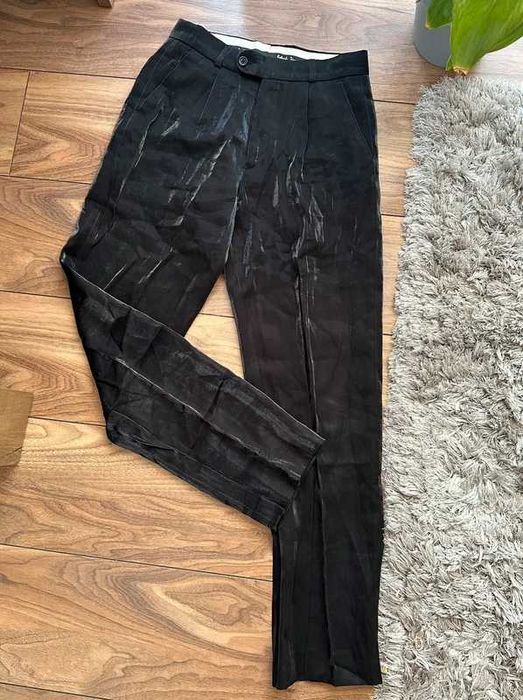 Spodnie S Robert Simon czarne klasyczne eleganckie wysoki stan