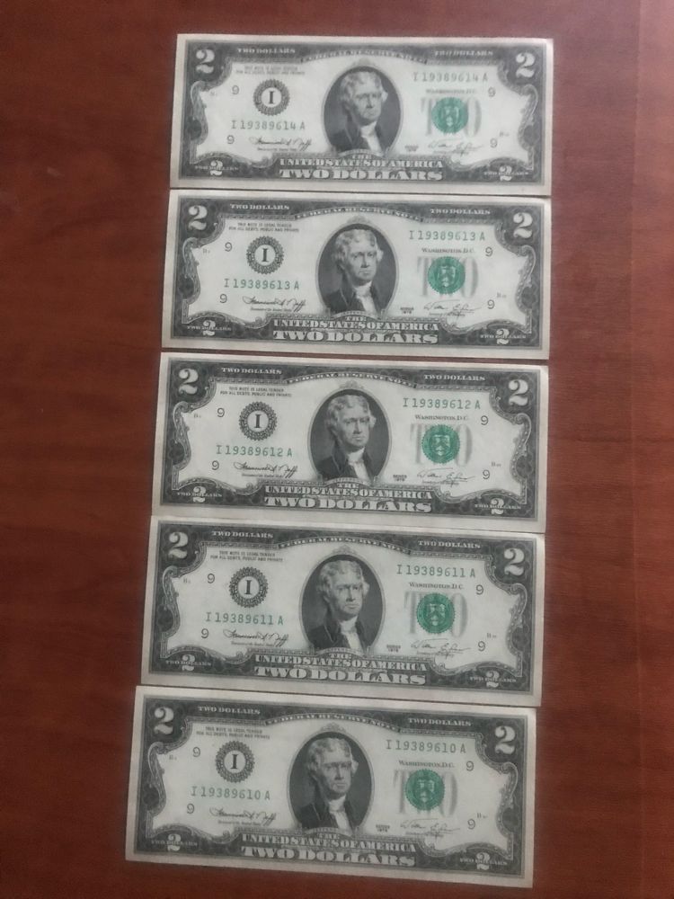 Купюра 2 два доллара США