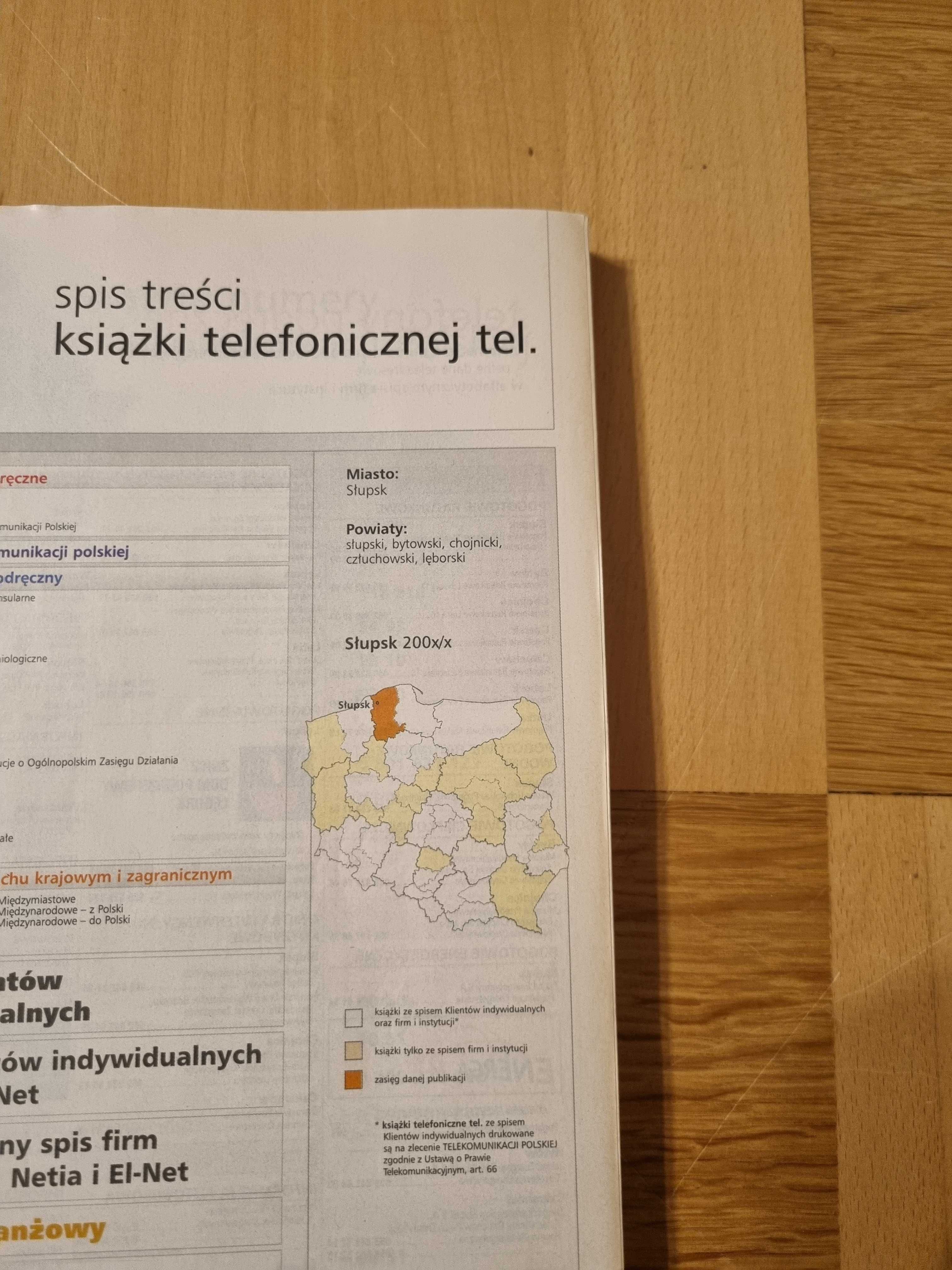 Książka telefoniczna Słupska i sąsiednich powiatów z 2006/7 roku.