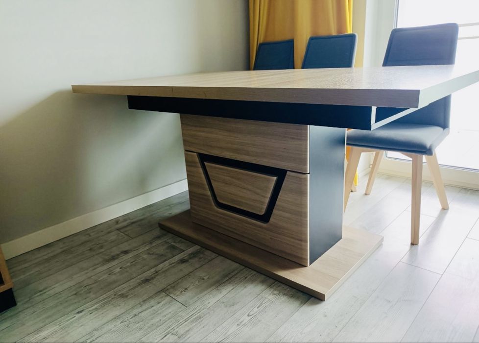 Stół drewniany rozkladany 160 x 90 cm Duży Gratis