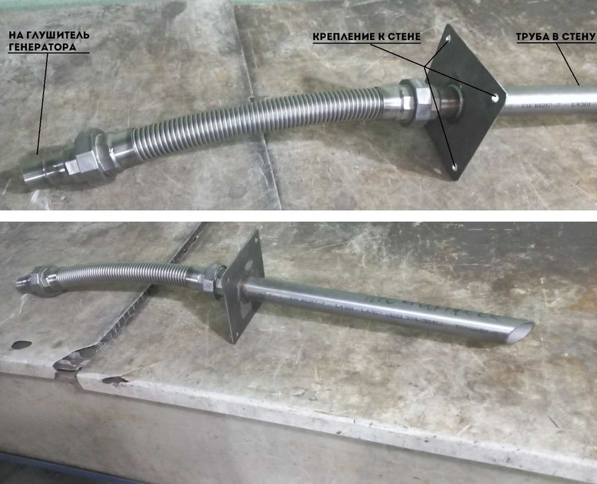 Шланг гофра для выхлопных газов генераторов,авто,рукав глушитель труба