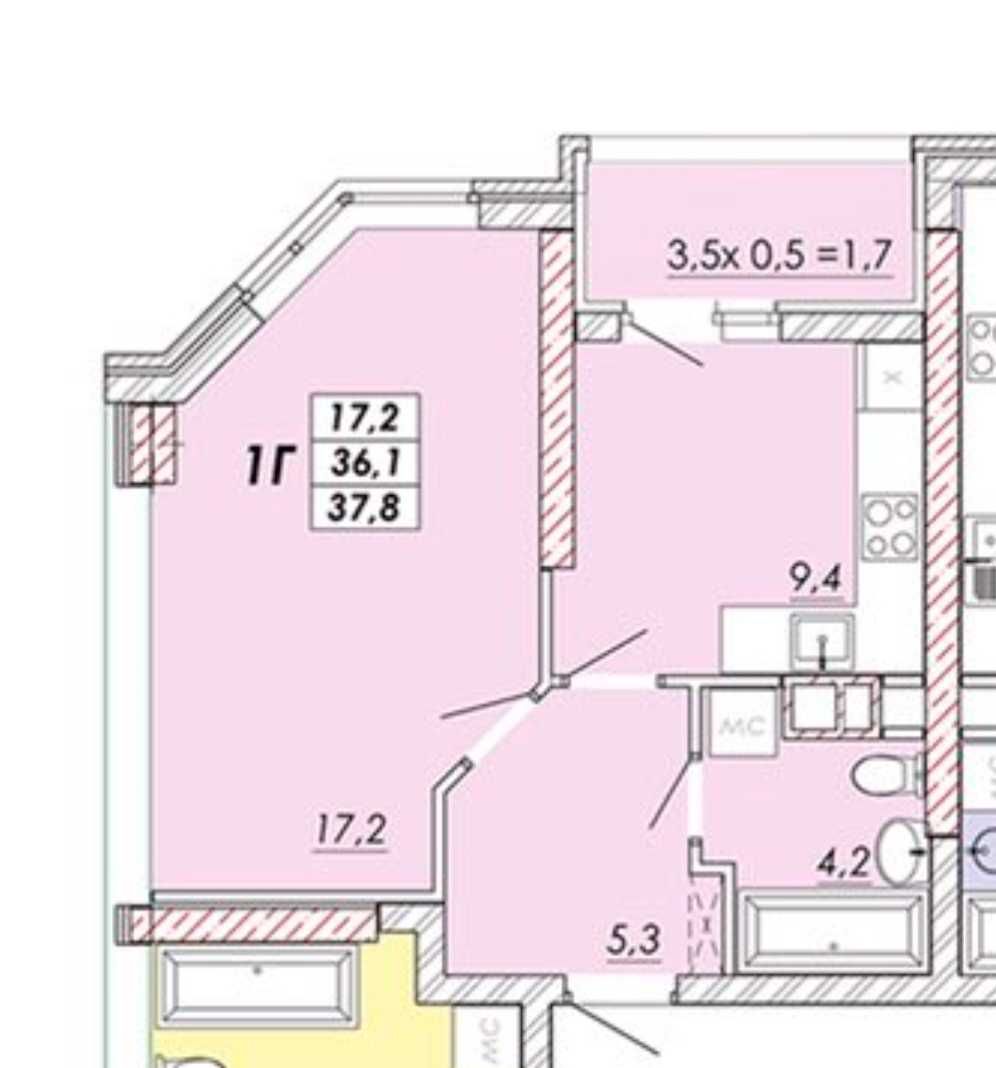 1 комнатная ЖК Реал Парк 40 метров Переуступка Правильная планировка