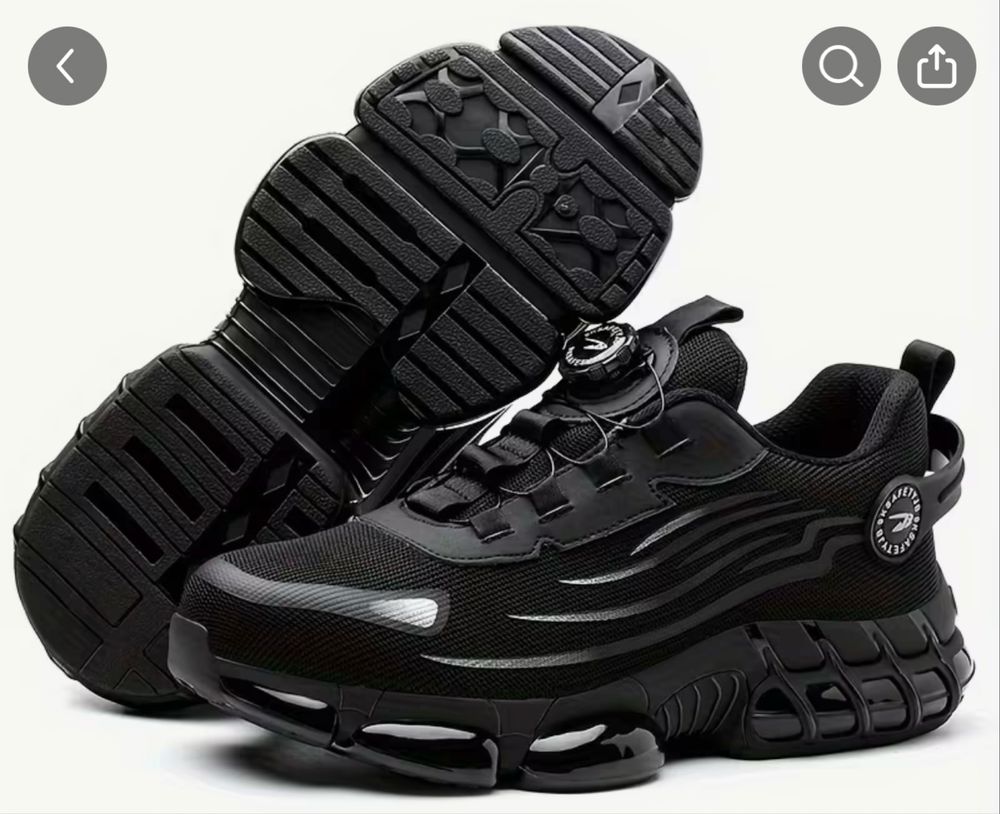 Buty bhp z noskiem, niezniszczalne z pokrętłem -szybkie sznurowanie.