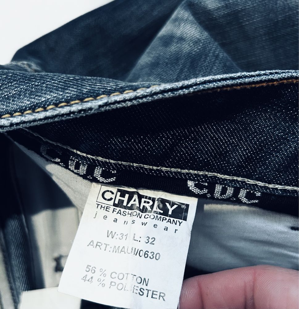Spodnie jeansowe meskie Charly przetarcia nowe
