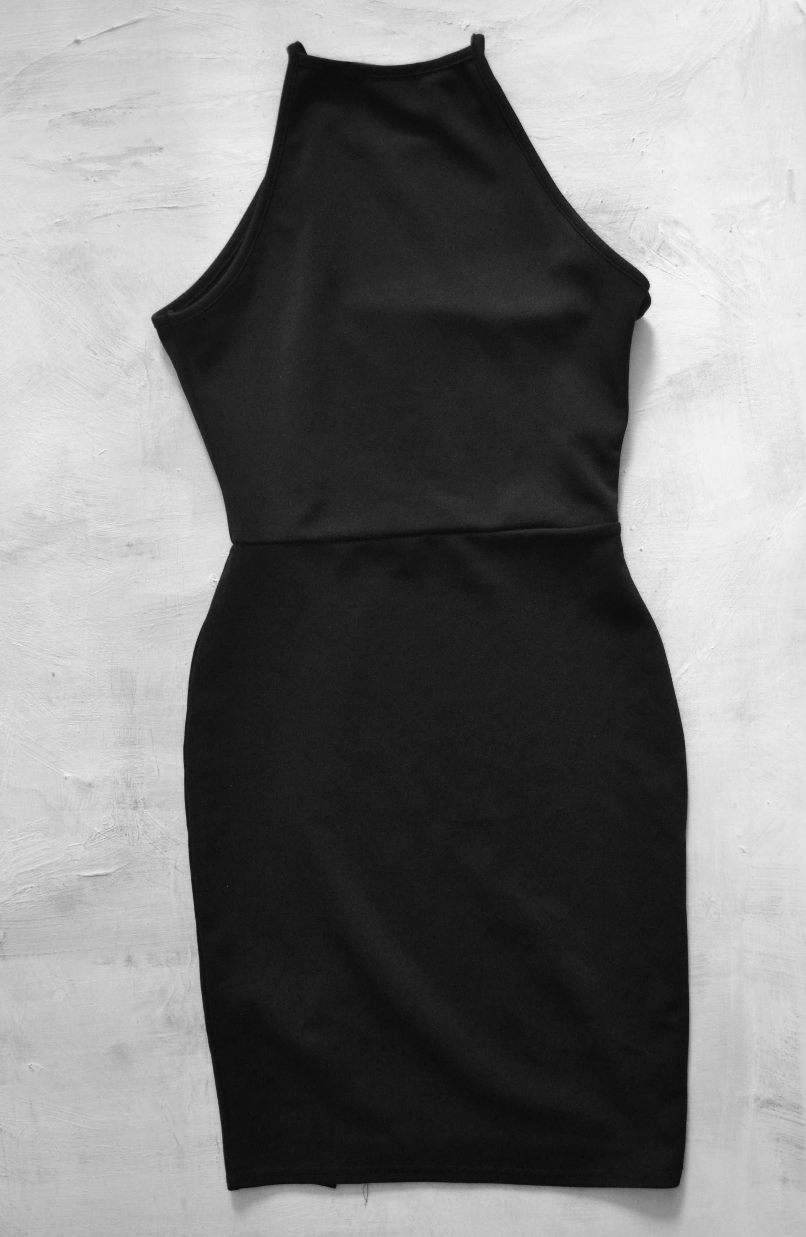 mała czarna sukienka mini XS/S missguided