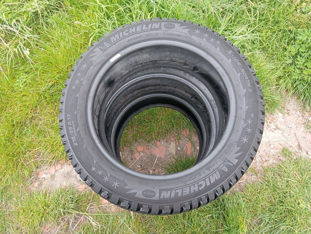 4szt opony zimówki Michelin ice north 215/55/17 98T  gumy 7,5mm