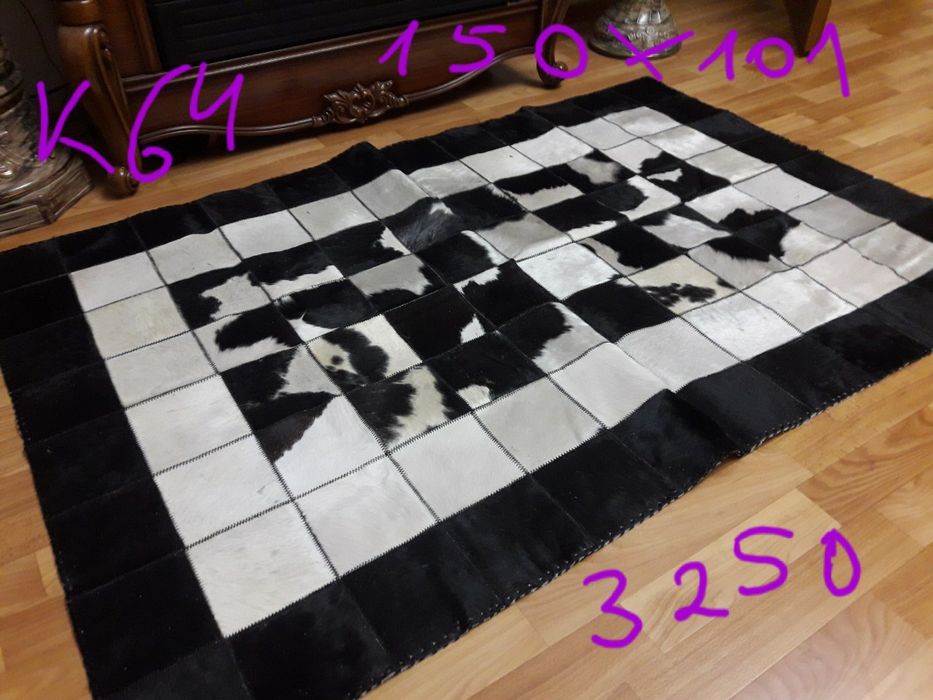 Кожаный ковёр ручной работы