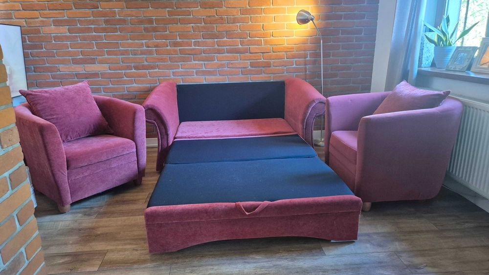 Sofa rozkładana/Dwa fotele
