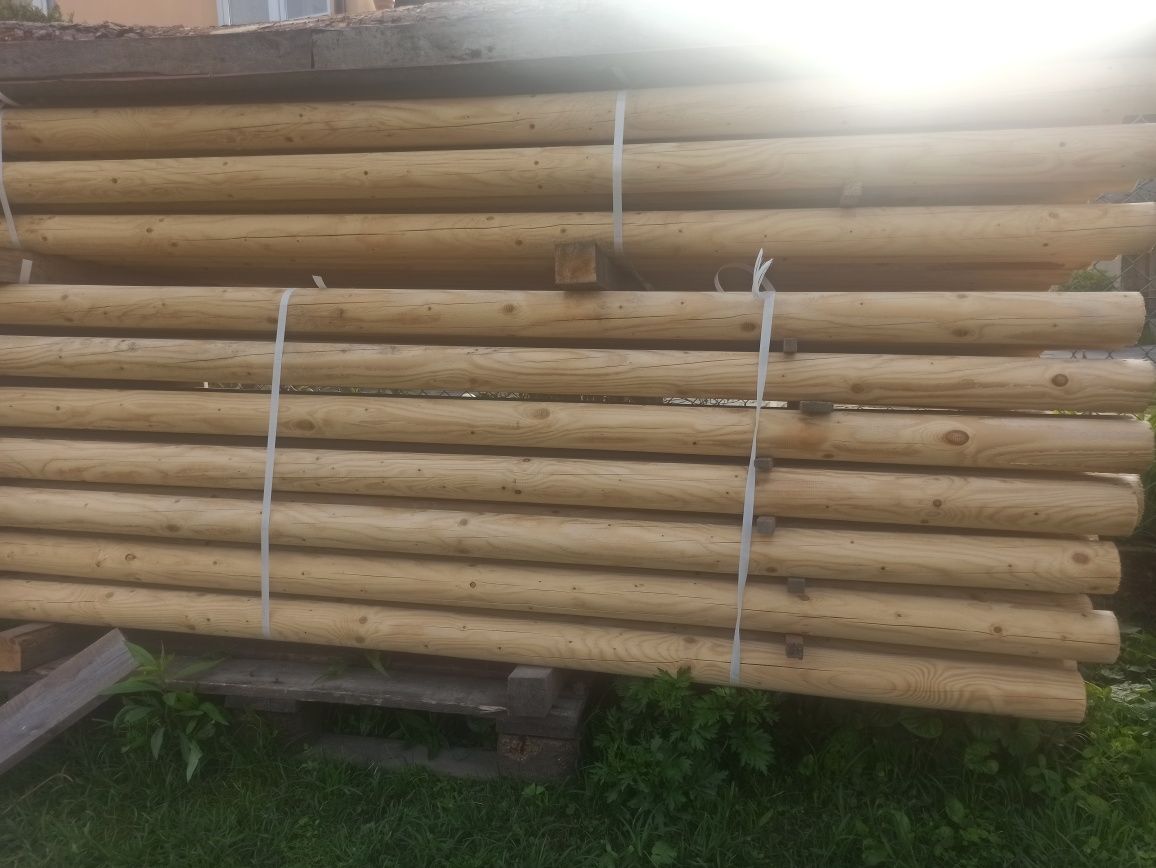 Słupki toczone jodłowe fi 8cm długości 3metry