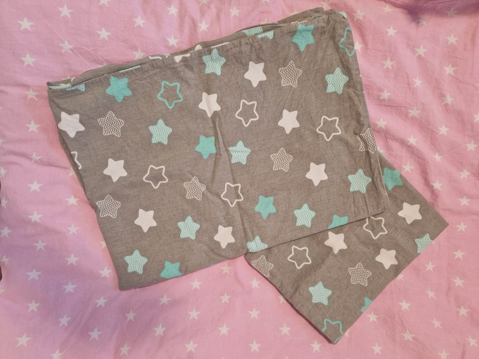 Łóżeczko łóżko dziecięce drewniane królik 140x70 materac pościel