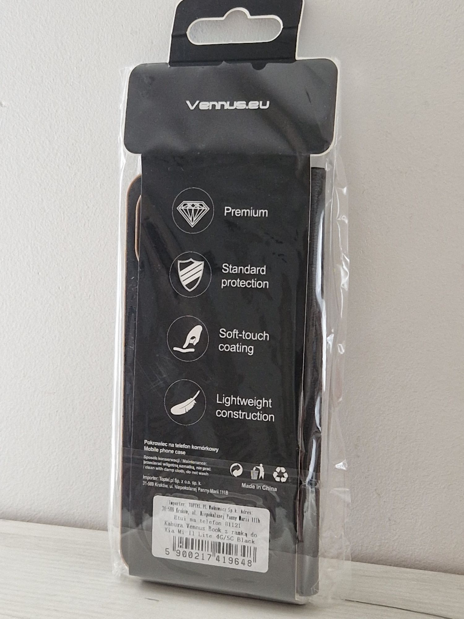 Kabura Vennus Book z ramką do Xiaomi Mi 11 Lite 4G/5G czarna