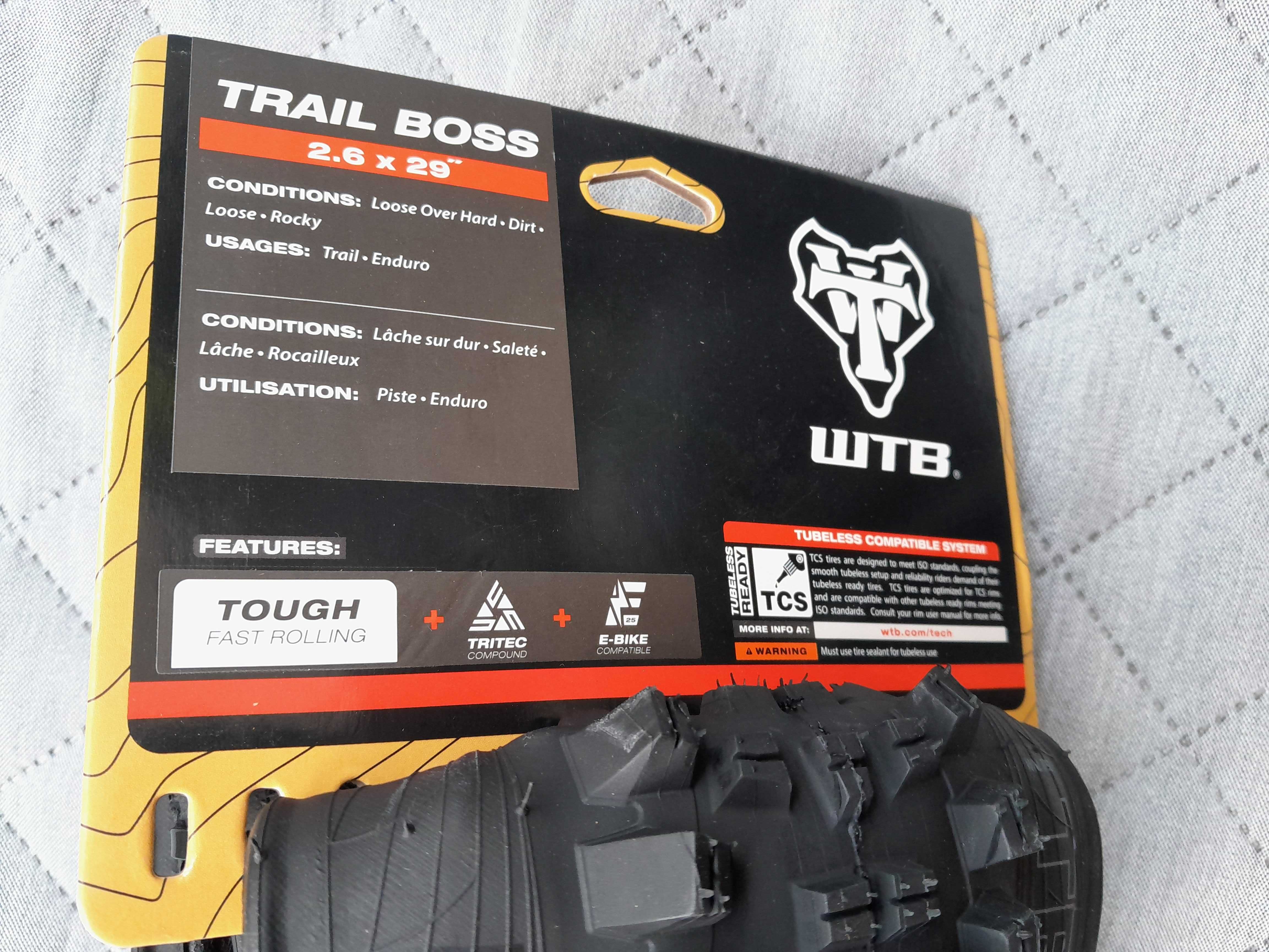 Nowa Opona Guma WTB TRAIL BOSS 29 x 2.6 Tough Fast Roll TCS E-Bike