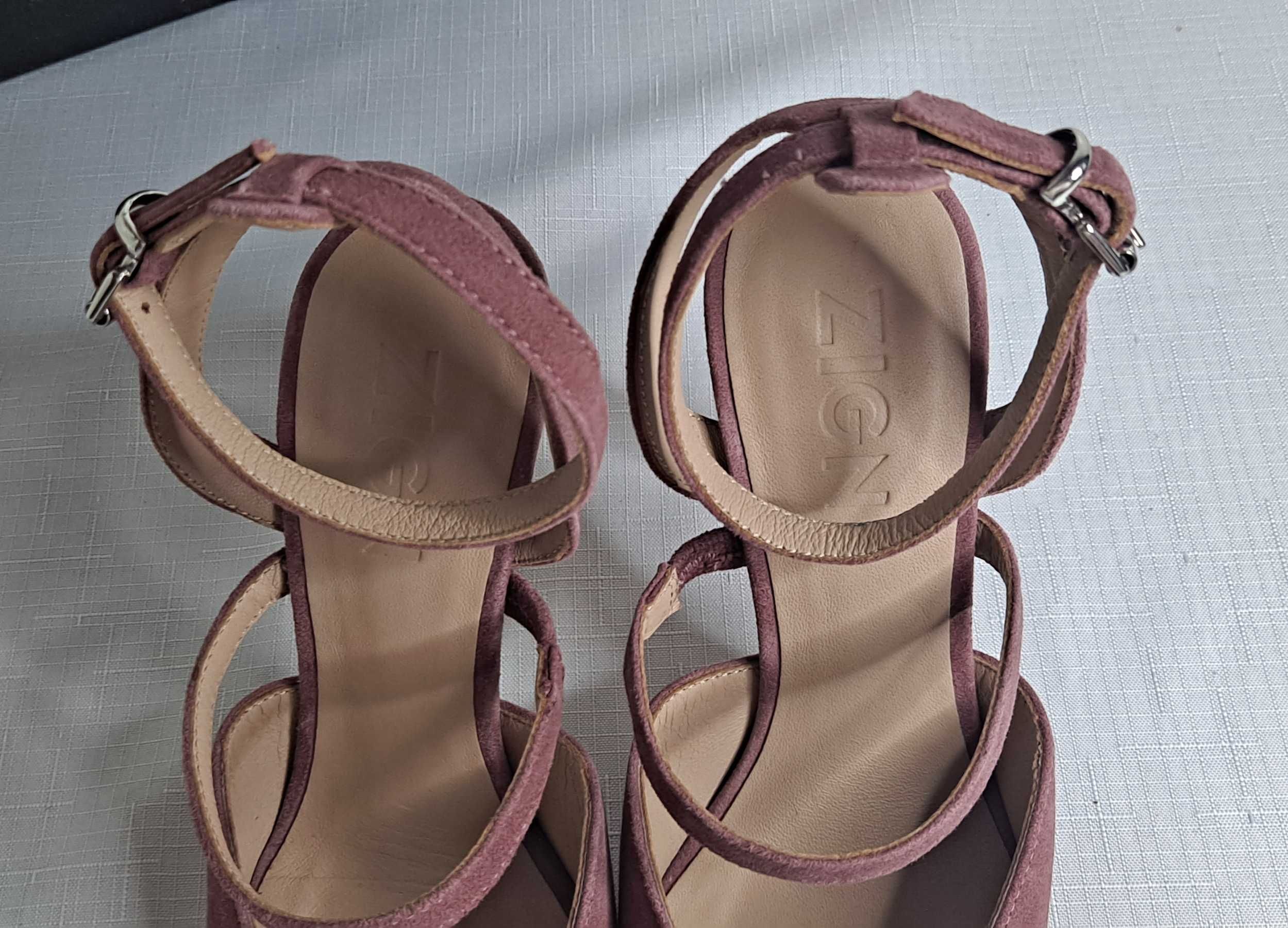 Buty na obcasie szpilce Zign lila wrzos fiolet 37