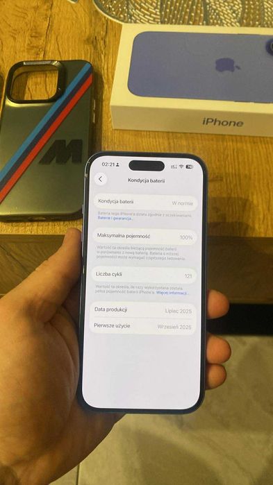 IPHONE 16 NIEBIESKI Piękny  Bar.Zadbany bateria 100% Oryginał + Zestaw