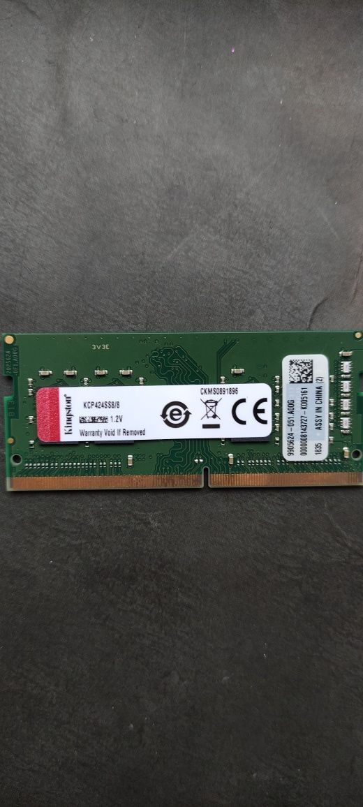 Оперативна пам'ять Kingston 8 GB SO-DIMM DDR4 2400 MHz (KCP424SS8 / 8)