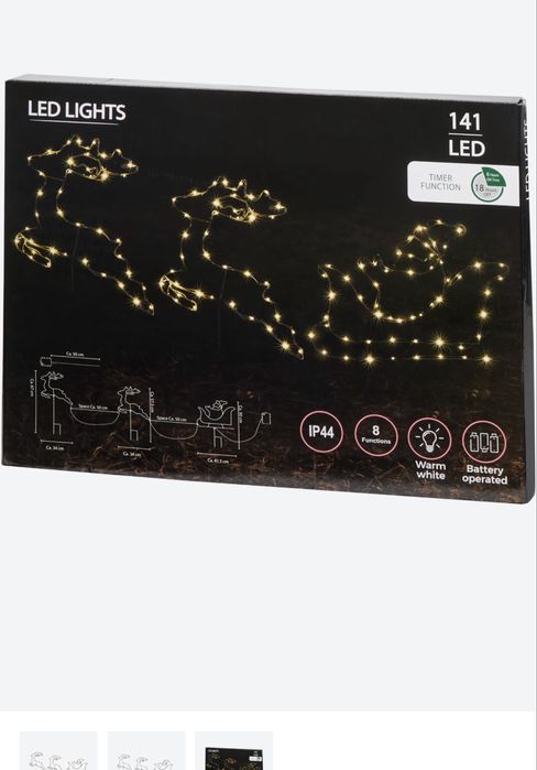 Ozdoba swiąteczna LED renifery mikołaj i sanie super HIT