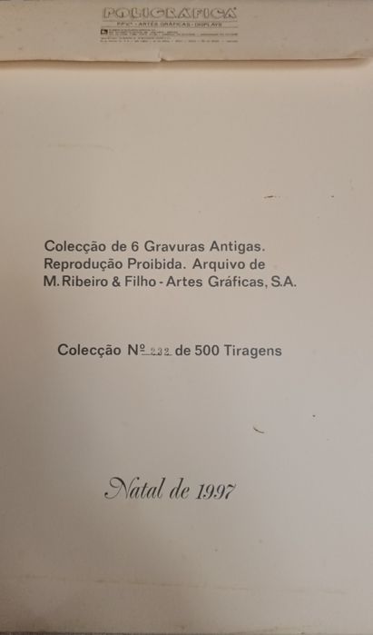 Colecção de 6 gravuras com história