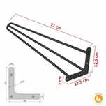 Metalowe nóżki nogi stołu Hairpin legs 71 cm fi 10