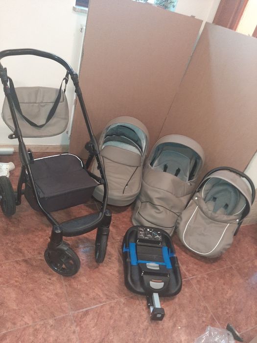 Wózek 3w1 Roan Bass Soft Eco Leather Cappuccino z bazą isofix !!!