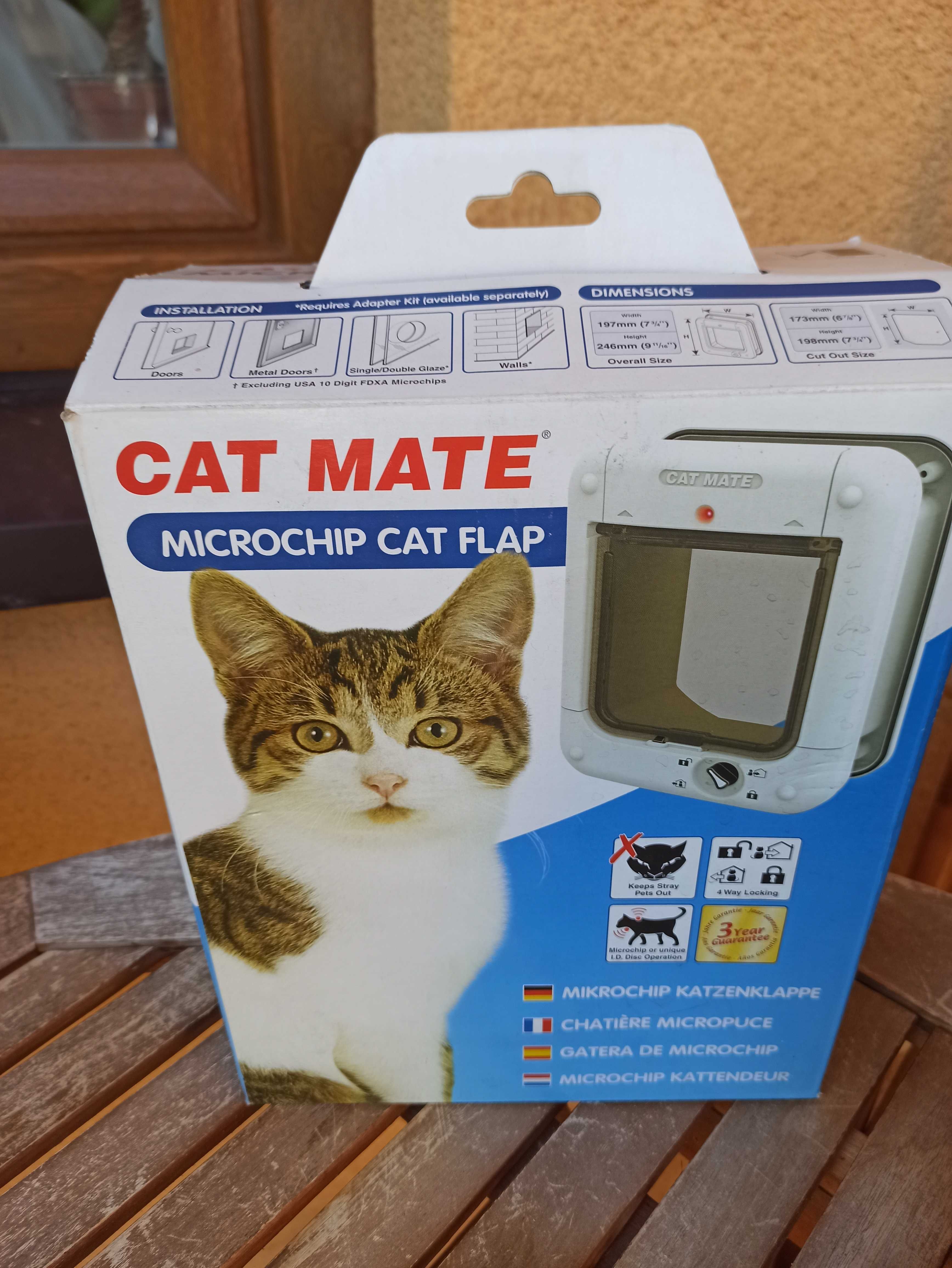 Drzwiczki dla kota automatyczne Cat Mate czytnik microczipów. Nowe