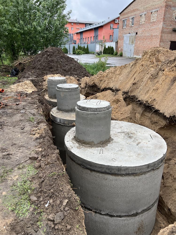 Септик під ключ, Каналізація копка траншей Выгребна яма Кольца бетонні