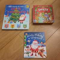 Zestaw komplet książek Boże Narodzenie święta święta Mikołaj puzzle