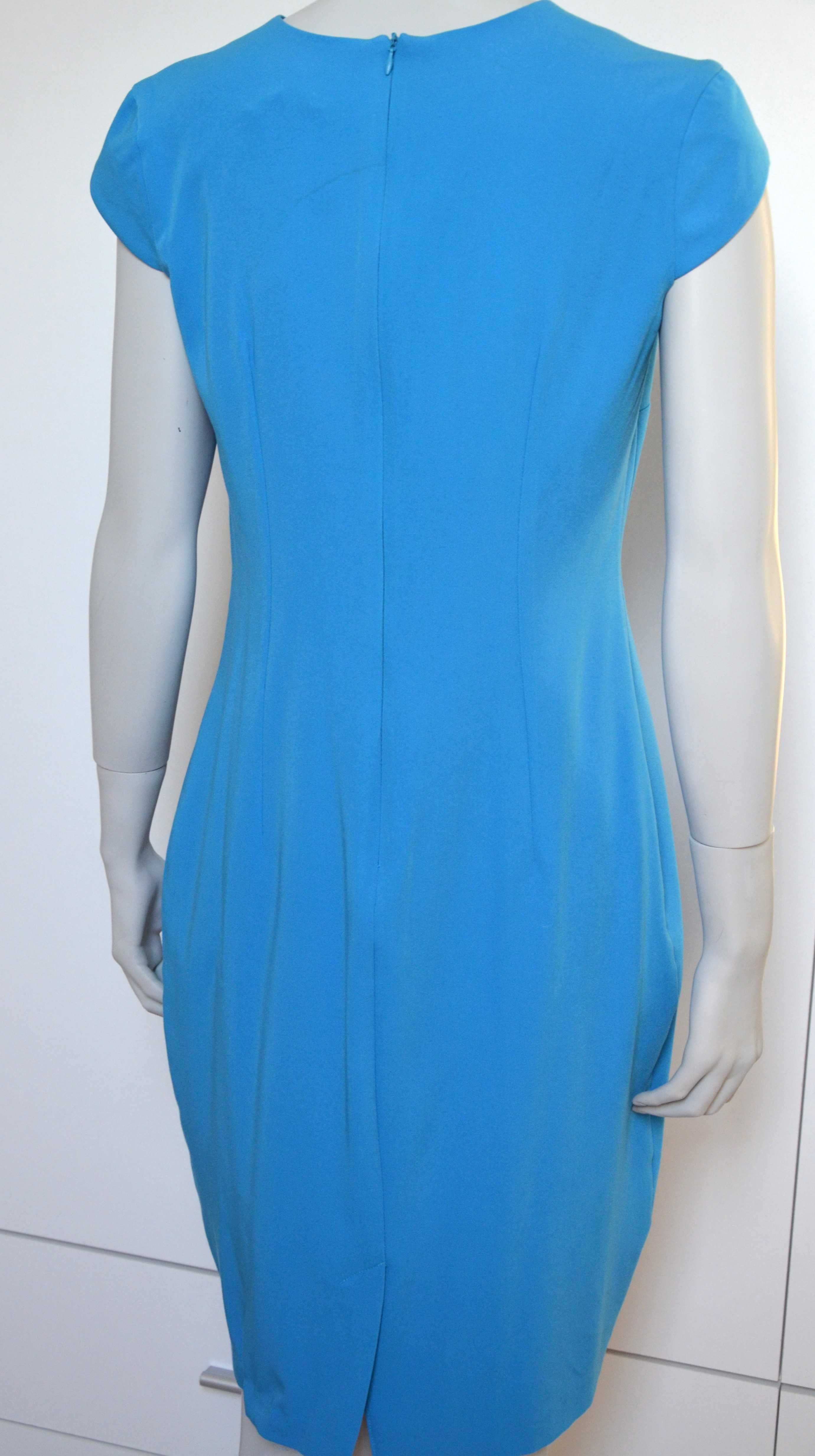 Klasyczna elegancka niebieska sukienka nife r.38