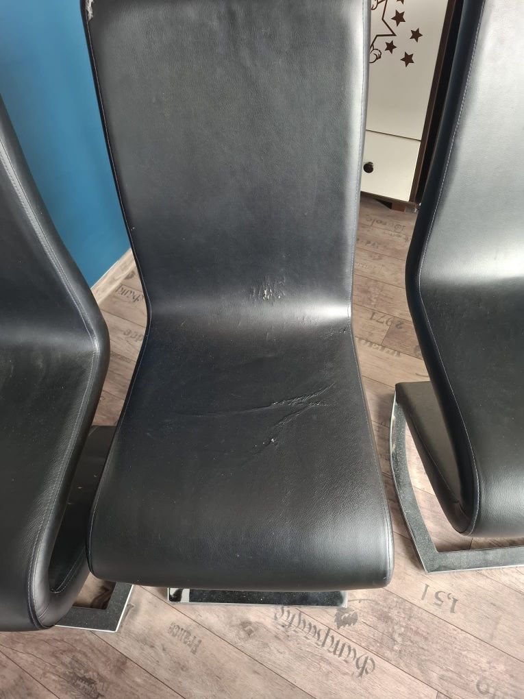 Krzesła do jadalni,czarne,4sztuki