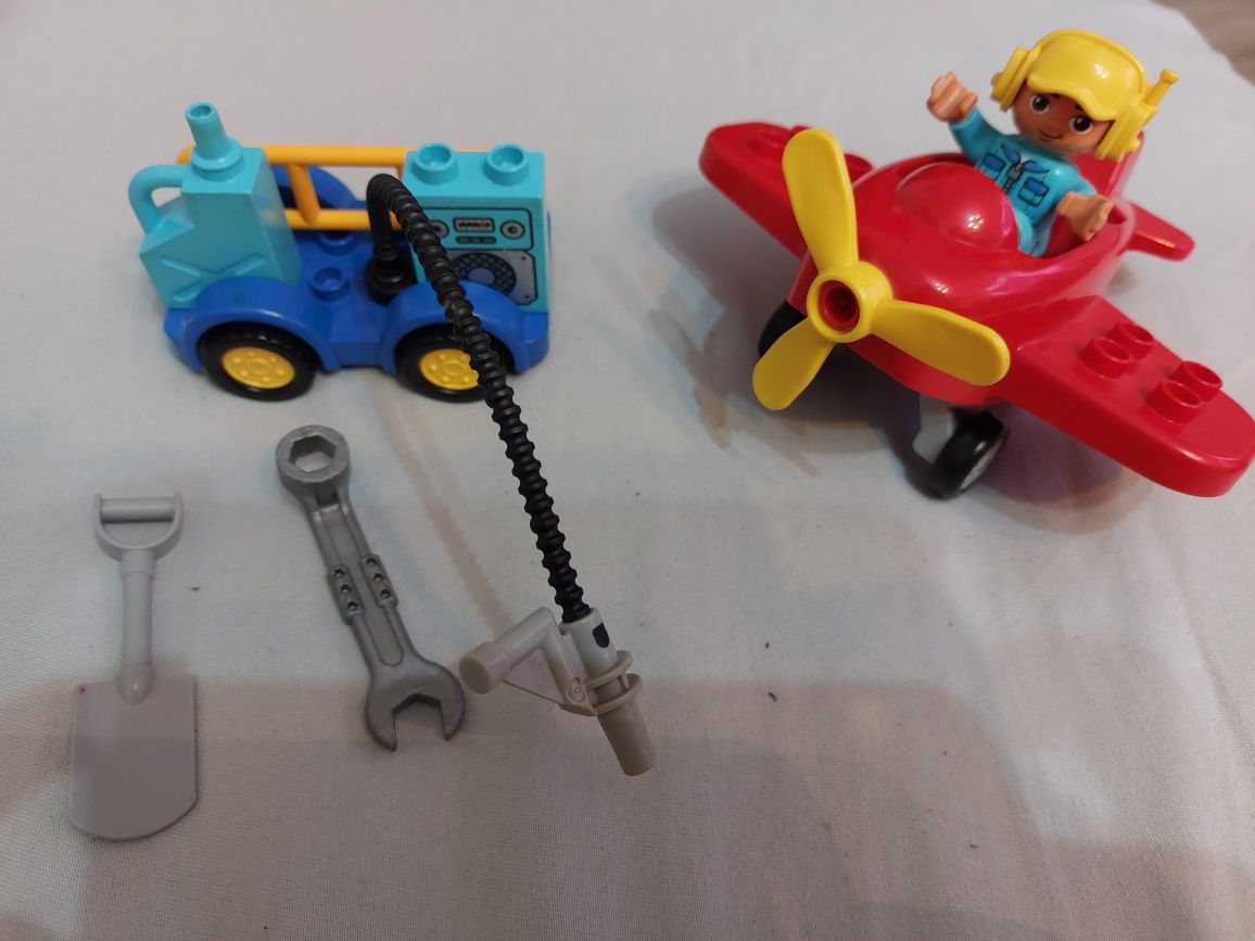 Lego duplo samolot łopata barierka klucz