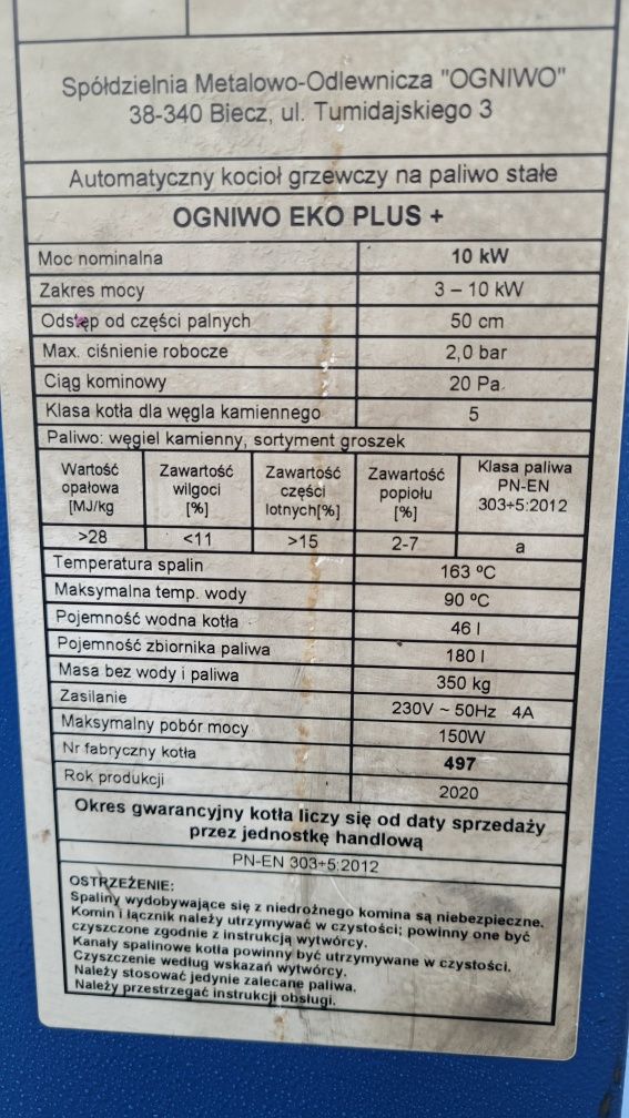 Piec ekogroszek Ogniwo Eko Plus+ 10kW