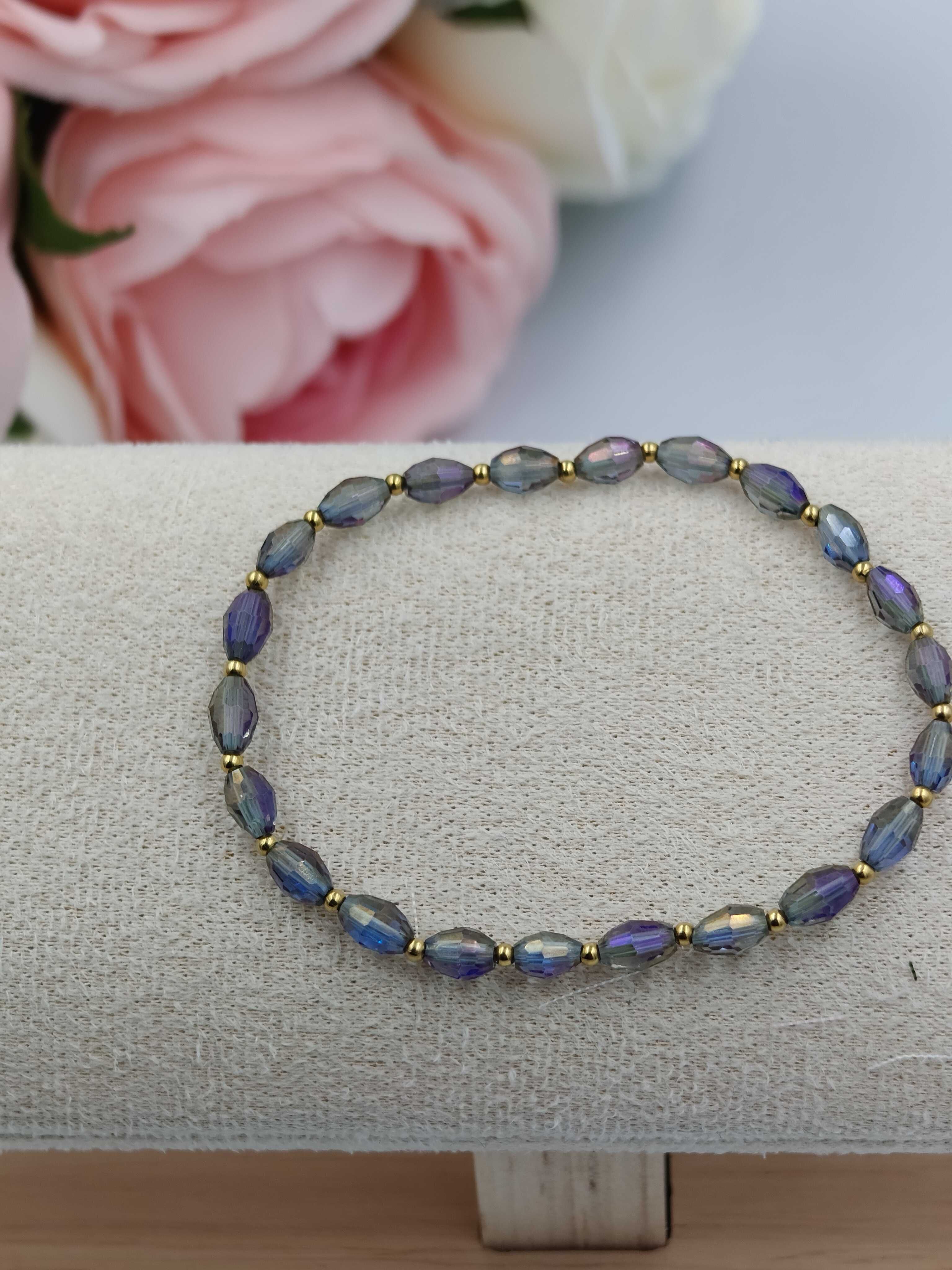 Blueberry bransoletka holo koraliki - STYLOWA SUPER