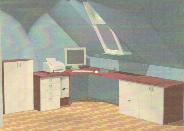 Biurko narożne z komodą