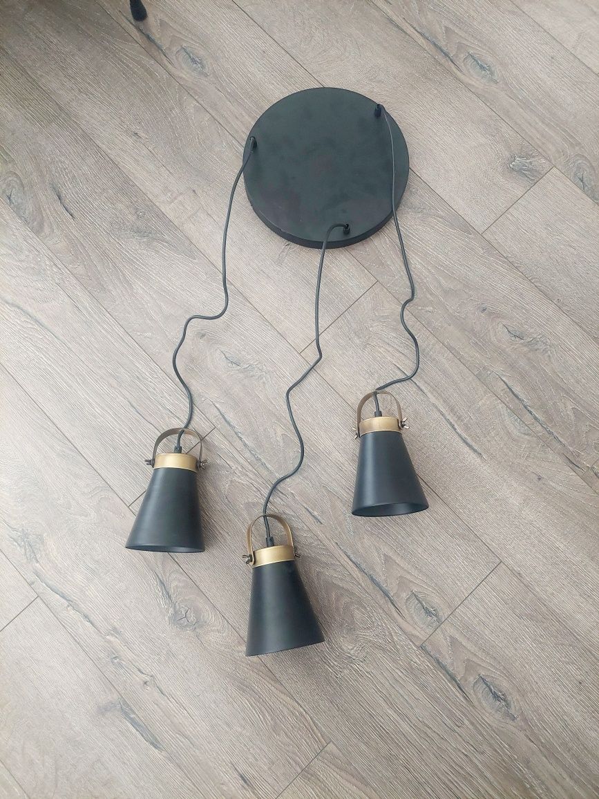 Lampa zwisająca czarna loft