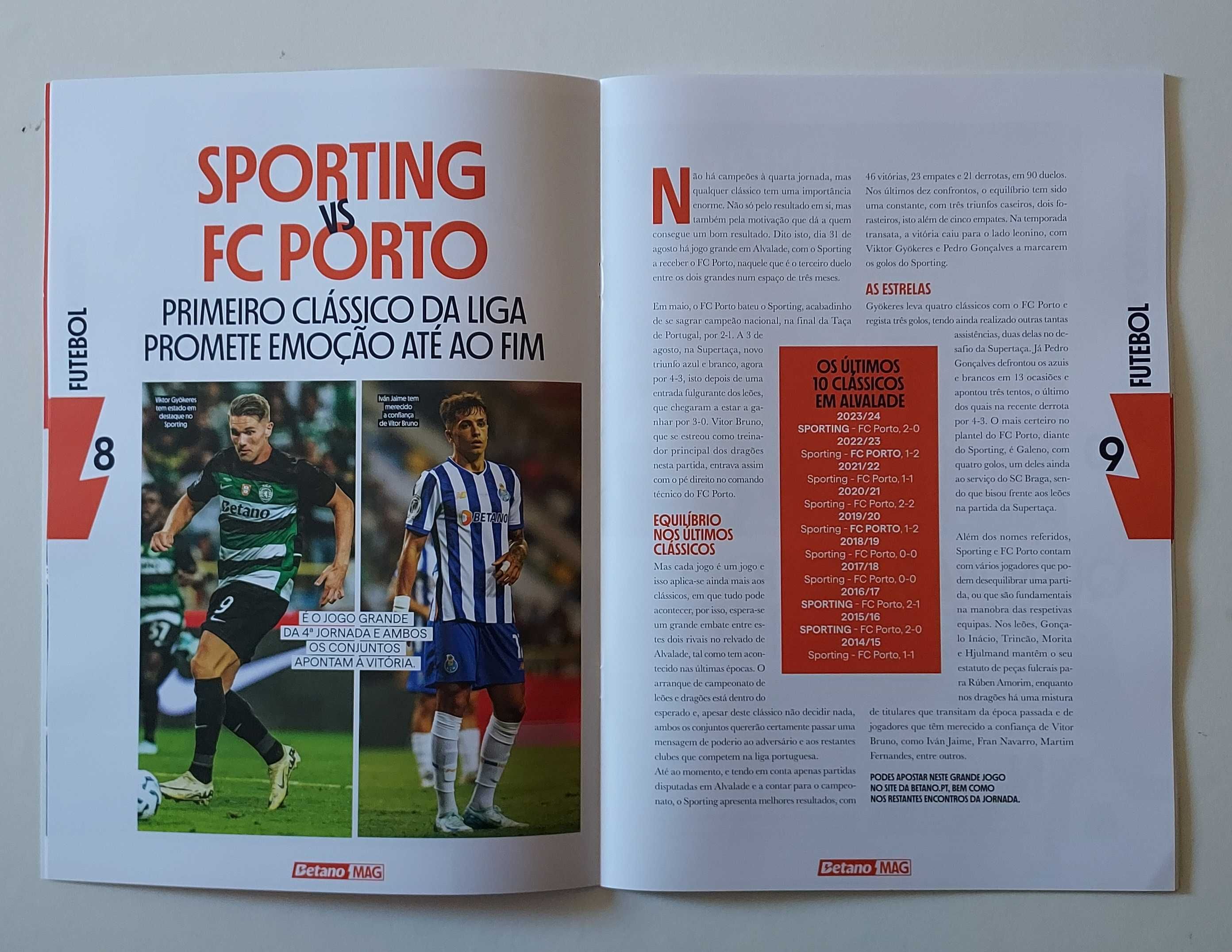 Revistas Sporting e Benfica
