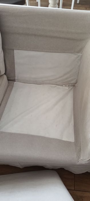 Kanapa sofa 3 osobowa Ikea Ektorp kremowa grube poduchy