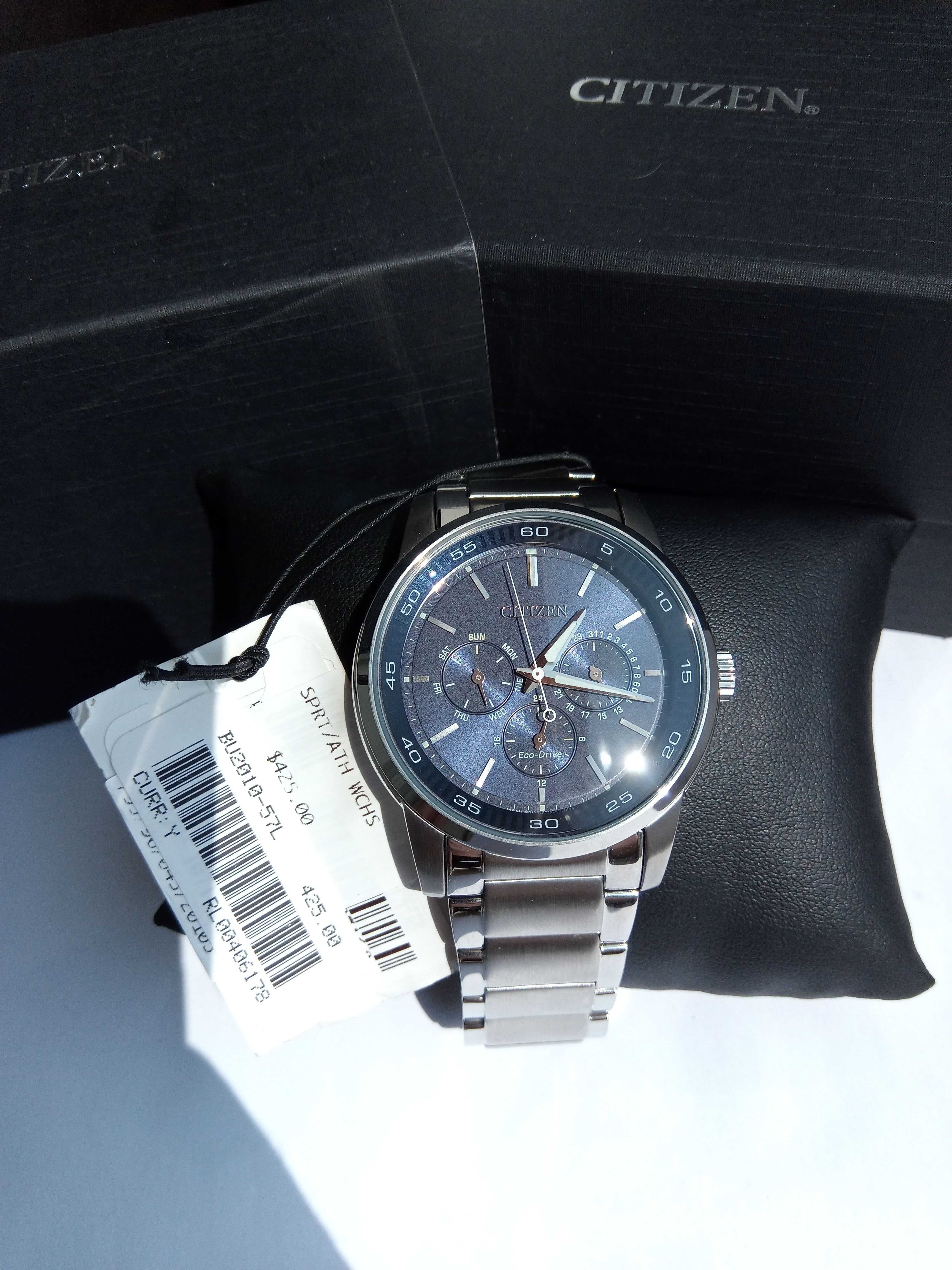 Японские мужские часы Citizen Eco-Drive BU2010-57L, солнечная батарея