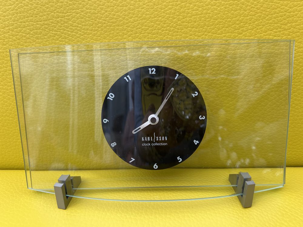 Designerski szklany zegar zegarek nie działający Karl&sson