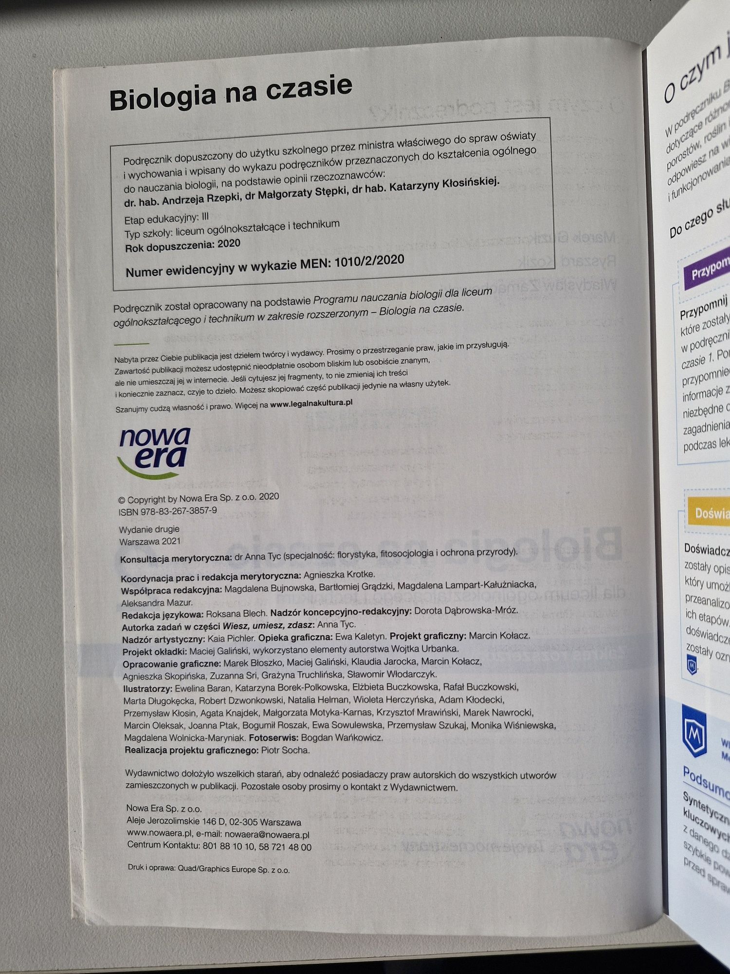 Podręcznik Biologia na czasie 2 zakres rozszerzony Nowa Era